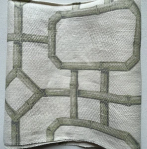 2Kravet Couture Jan Showers Bamboo Fret Celery Designer  Fabric Remnant 26"x17" - Picture 1 of 2