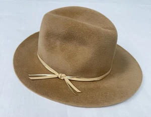 Sombrero Ataque Terciopelo Fieltro Mujer Fedora Sombrero Hecho en EE. UU. Viaje Bronceado - Imagen 1 de 12