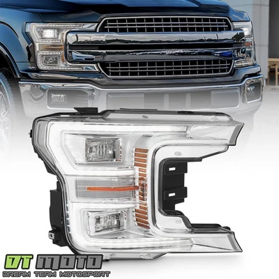 For 2018-2020 Ford F150 Chrome Bezel Full LED Headlight Headlamp Passenger Side - Image 1 of 4