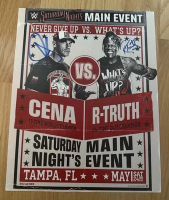 Póster firmado por John Cena & R Truth WWE Saturday Night Main Event LE/500 Foto 1 de 3