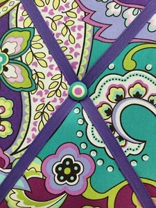 Vera Bradley Ribbon Memo Photo Memory Picture Board (retired Heather purple) - Picture 1 of 5