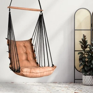 Portable Hanging Cotton Swing Relaxing Chair Jhula Cushion Decor Hammock - Picture 1 of 5