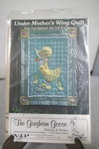 NEW 1979 Gingham Goose Applique & Crib Toy Quilt Pattern "Under Mother's Wing" - Picture 1 of 4