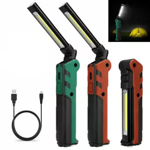 Rechargeable COB LED Work Light Magnetic Flashlight Torch Foldable Lamp Lights - Picture 1 of 18