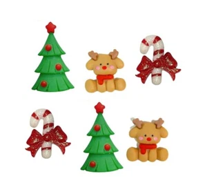 Juego de adornos Noel - Botones de caparazón de reno - Navidad - Coser chatarra artesanal - Imagen 1 de 2