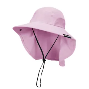 Wide Brim Sun Hat Cap w Neck Flap Blocking UV Protection Outdoor Events - Picture 1 of 12