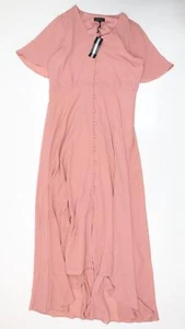 Debut Womens Pink Polyester Blend A-Line Size 12 V-Neck - Picture 1 of 10