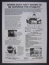 1977 Givens Buoy Raft liferaft Res-Q-Raft vintage print Ad