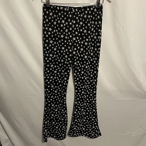 Nasty Girl High Rise Star Print Flare Trousers Retro Summer Size 10 - Picture 1 of 3