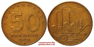 1504 50 Pfennig DDR 1950 A in SS 474056 - Bild 1 von 1