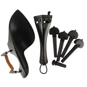 High quality whole set violin parts ebony 4/4,chin rest tailpiece pegs endpin A - Picture 1 of 1