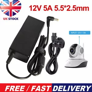 12V 5A AC DC Power Supply 5 Amp 12 Volt Adapter Charger LCD Screen 5.5*2.5mm PSU - Picture 1 of 9