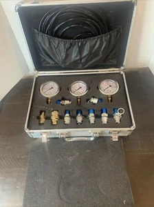 Hydraulic Pressure Test Kit 600BAR Diagnostic 3 Gauge 9 Couplings Excavator Tool - Picture 1 of 8