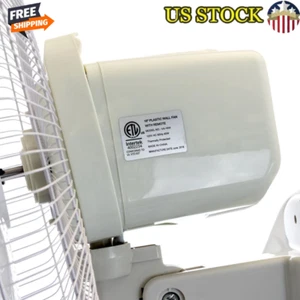 16 In Wall Fan W/Remote Control Oscillating Quiet 3 Speed Durable Plastic Indoor - Picture 1 of 6