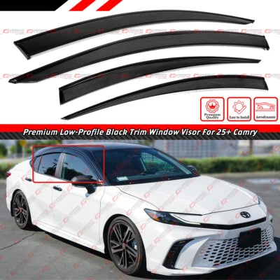 PARA TOYOTA CAMRY PREMIUM JDM 2025 BAJO PERFIL NEGRO MOLDURA VENTANA VISERA PROTECTOR DE LLUVIA Foto 1 de 4