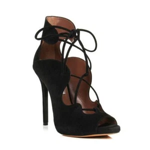 Tabitha Simmons Reed Schnürsandalen schwarzes Wildleder $ 895 (Größe: 39,5EU) NEU - Bild 1 von 10