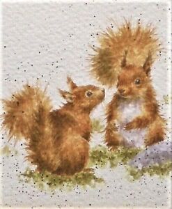 Art Greeting Card Wrendale Designs Squirrels Animals Miniature Gift Enclosure
