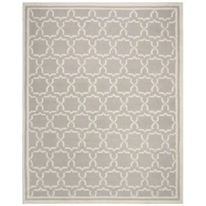 SAFAVIEH Dhurries DHU545G Handwoven Grey / Ivory Rug - Picture 1 of 25