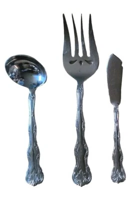 3 Reed & Barton Victoria Select不锈钢肉叉梯形奶酪刀  — 第 1/4 张图片