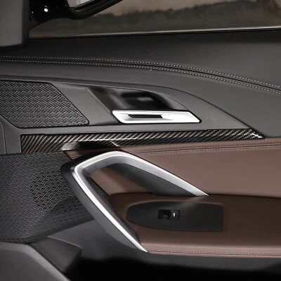 Carbon Look Interior Door Handle Frame Trims Fits BMW X1 U11 2022-2024 - Image 1 of 4