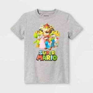 Boys' Super Mario Short Sleeve Graphic T-Shirt - Gray Size XS - Picture 1 of 1
