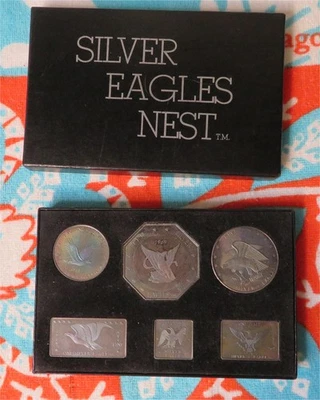 1969 WH Foster Walla Walla * Eagle's Nest * .999 Silver Set in Original Box - Image 1 of 4