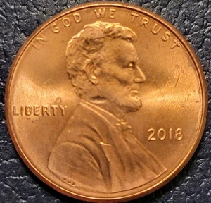 2018 Lincon Cent With A Strike Through On Obverse. Free Shipping - Picture 1 of 4