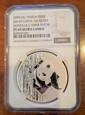 2016 Y China 1OZ. Silver Honolulu HSNA Show NGC PF69 Ultra Cameo - Image 1 of 3