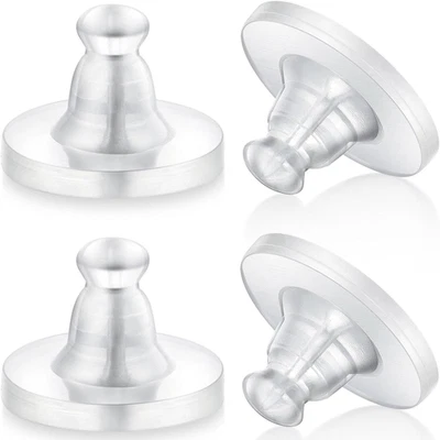 100 piezas respaldos de goma para pendientes, tapones de seguridad de silicona hipoalergénicos transparentes suaves Foto 1 de 4