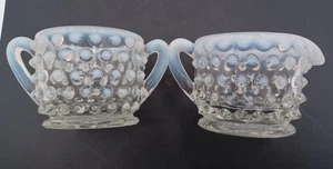 Fenton Vintage Pre-Logo Opalescent Hobnail Sugar and Creamer Set - Picture 1 of 7