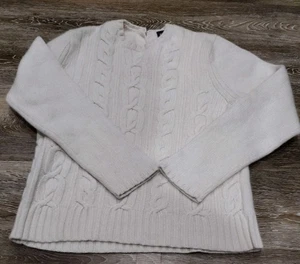 Vintage Gap Sweater Women's Size 2XL Beige Heavyweight Wool Blend Knit 90s - Picture 1 of 9