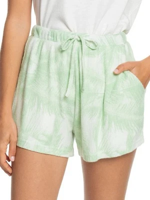 Roxy Endless Daze Shorts palm tree lounge casual green white womens small NWT - Image 1 of 4