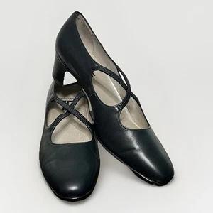 Abito Trotters Jamie Slip On Tg 8,5M Nero Pelle Tonda Punta Chiusa Elasticizzato Top - Foto 1 di 16