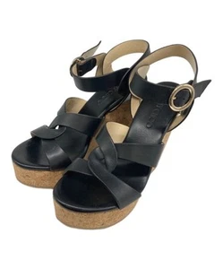 Sandalias Jimmy Choo Aleili con suela de cuña beige negro zapatos para mujer - Imagen 1 de 9