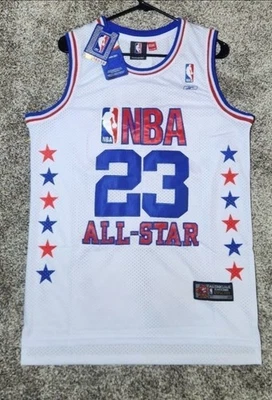 2003年迈克尔·乔丹缝制刺绣男式大码全明星球衣全新带标签 — 第 1/4 张图片