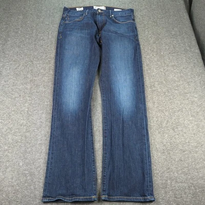 Lucky Brand Jeans Mens 31x30 Blue White Oak Cone Denim 181 Straight Made in USA - Image 1 of 4