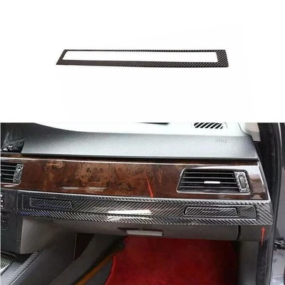 Fibra de carbono real para BMW série 3 acabamento de capa console painel co-piloto 05-2012 - Imagem 1 de 4