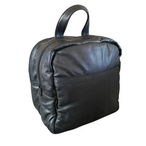 Sporty’s Pilot Shop Flight Bag Black Leather Pebbled Gear Carry All Pack Zip - Picture 1 of 8