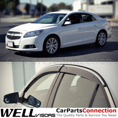 Viseras de ventana WellVisors 13-15 Chevy Malibu Sedán Deflectores laterales Deflectores Foto 1 de 4