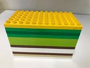 Lote de 13 Placas Base Planas Lego Duplo 6x12 - Blanco Verde Marrón Amarillo Tostado - Imagen 1 de 1