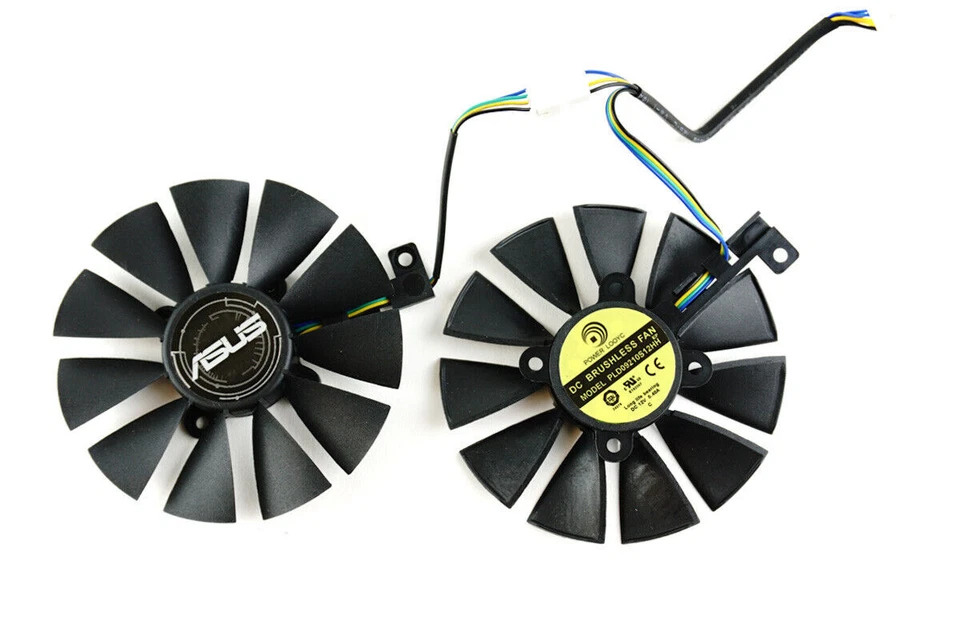 Pair Fans Cooler Fan For Asus RX 470 480 570 580 GTX 1080 PLD09210S12HH 87mm - Image 1 of 1