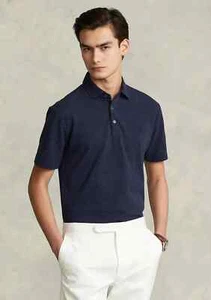 $125Polo Ralph Lauren Men's Custom Slim Fit Jacquard Polo Shirt, Navy Heather, S - Picture 1 of 1