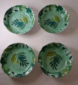 Tommy Bahama green Pasta salad Bowls Set Of 4 Palm trees Island time - Picture 1 of 5