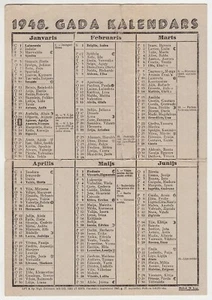 1947 URSS LATTONE SSR CALENDARIO 1948 Gada Calendari Lettonia Valsts Izdevnieciba - Foto 1 di 2