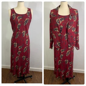 Vintage Dress Silk Set 1990s Small - Picture 1 of 18