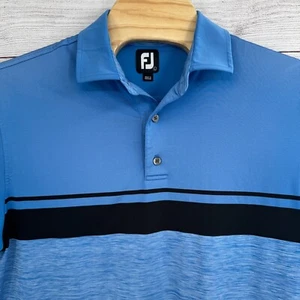 FootJoy Golf Polo Camicia Uomo Grande Nera Righe Performance Atletica Outdoor - Foto 1 di 10