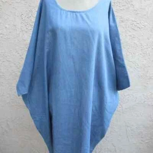 MYRAH PENALOZA ~ SCHMETTERLING TUNIKA ~ BLAU BAUMWOLLE ~ TASCHEN ~ ONE SIZE - Bild 1 von 9