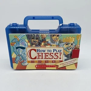 Scholastic~How to Play Chess~New Sealed~Book, 32 Wood Pieces, Board & TravelCase - Foto 1 di 4