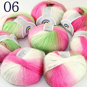 Sale 8Ballsx50gr Rainbow Blankets Rug Shawl Cashmere Wool Hand Crochet Yarn 06 - Bild 1 von 12