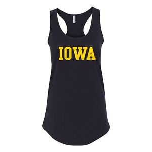 Iowa Hawkeyes Basic Block, Team Color Womens Racerback Tank